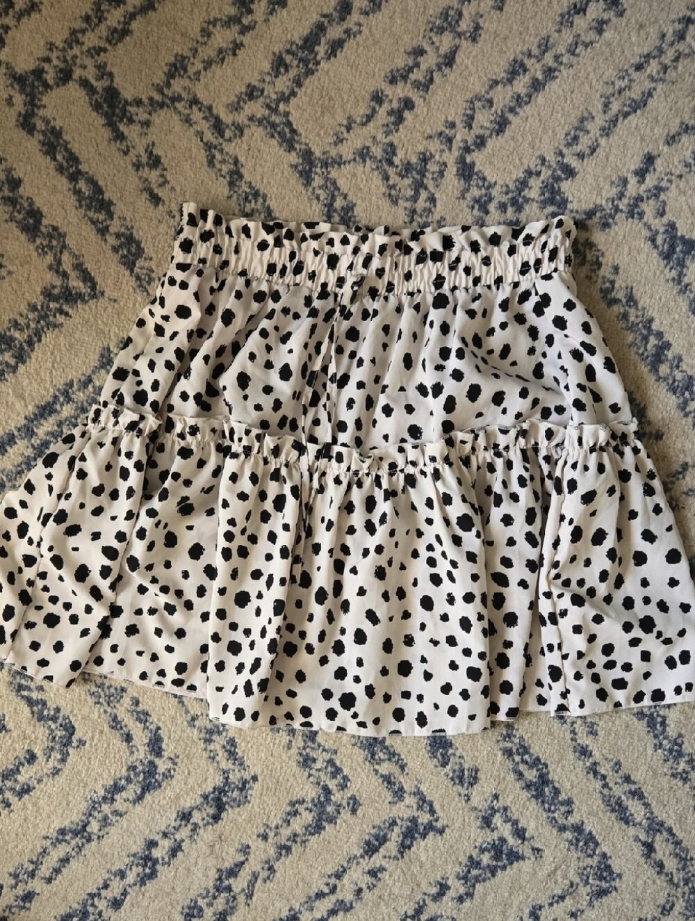 Black and White Tiered Skirt